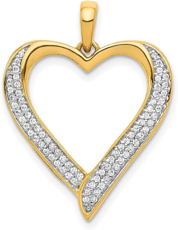 Halskette mit Herz-Anhänger aus 14 Karat Rhodium Diamant Schmuck Geschenke für Frauen, Metall, Diamant 